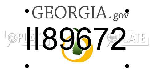 II89672 Georgia License Plate