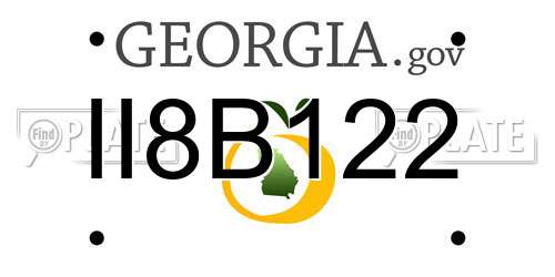 II8B122 Georgia License Plate