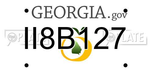 II8B127 Georgia License Plate