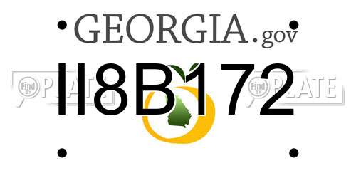 II8B172 Georgia License Plate