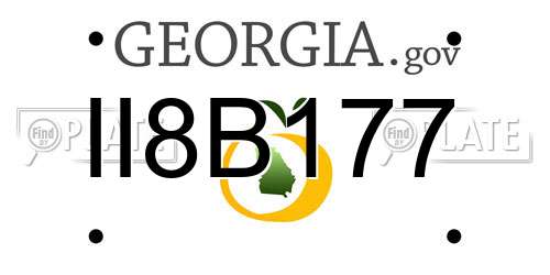 II8B177 Georgia License Plate