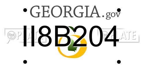 II8B204 Georgia License Plate