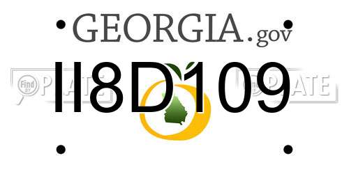 II8D109 Georgia License Plate
