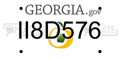 II8D576 Georgia License Plate
