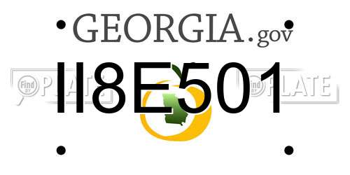 II8E501 Georgia License Plate