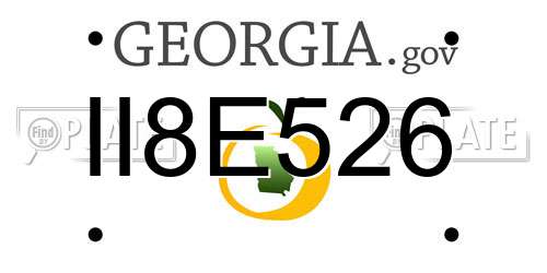 II8E526 Georgia License Plate