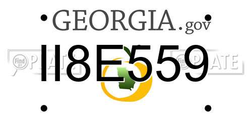 II8E559 Georgia License Plate