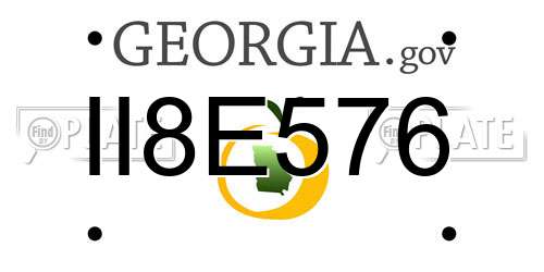II8E576 Georgia License Plate