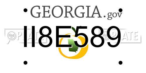II8E589 Georgia License Plate