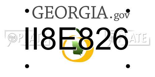 II8E826 Georgia License Plate