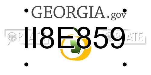 II8E859 Georgia License Plate