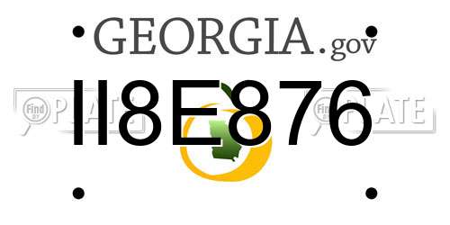II8E876 Georgia License Plate