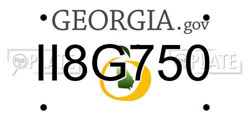 II8G750 Georgia License Plate