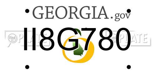 II8G780 Georgia License Plate
