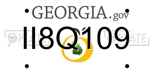 II8Q109 Georgia License Plate