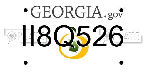II8Q526 Georgia License Plate