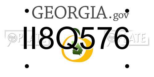II8Q576 Georgia License Plate