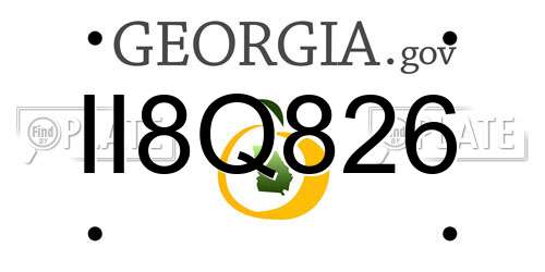 II8Q826 Georgia License Plate