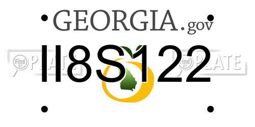 II8S122 Georgia License Plate