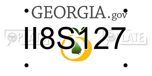 II8S127 Georgia License Plate