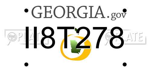 II8T278 Georgia License Plate
