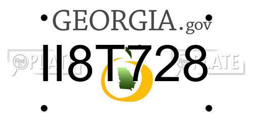 II8T728 Georgia License Plate