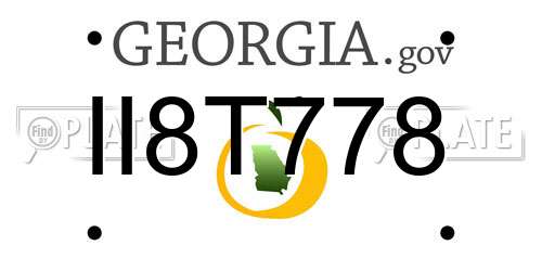 II8T778 Georgia License Plate