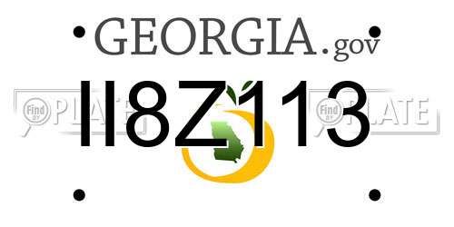 II8Z113 Georgia License Plate