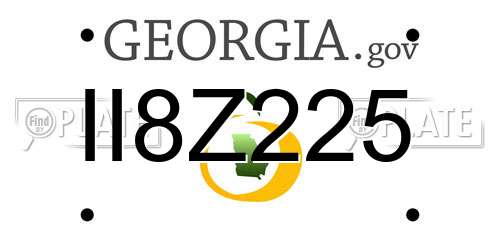 II8Z225 Georgia License Plate
