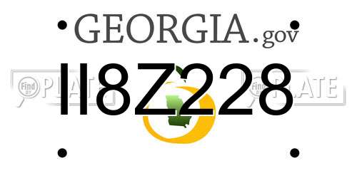 II8Z228 Georgia License Plate