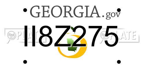 II8Z275 Georgia License Plate