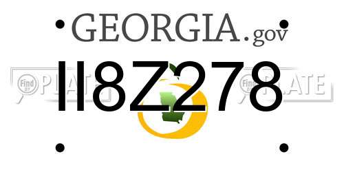 II8Z278 Georgia License Plate