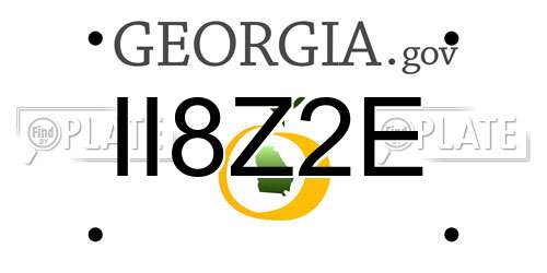 II8Z2E Georgia License Plate