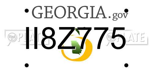 II8Z775 Georgia License Plate