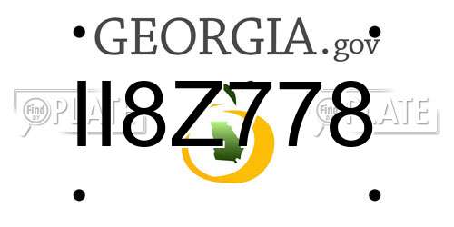 II8Z778 Georgia License Plate