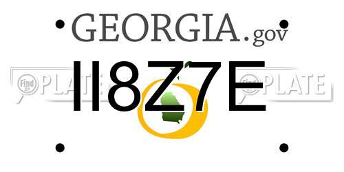 II8Z7E Georgia License Plate