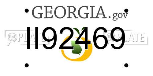 II92469 Georgia License Plate