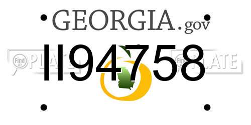 II94758 Georgia License Plate