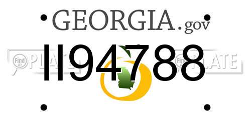 II94788 Georgia License Plate