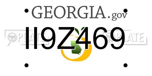 II9Z469 Georgia License Plate