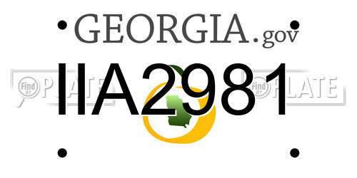 IIA2981 Georgia License Plate