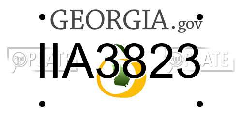 IIA3823 Georgia License Plate