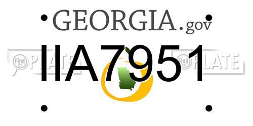IIA7951 Georgia License Plate