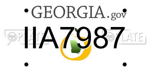 IIA7987 Georgia License Plate