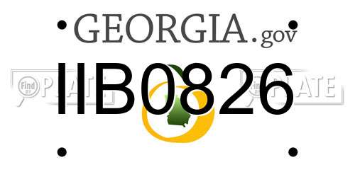 IIB0826 Georgia License Plate