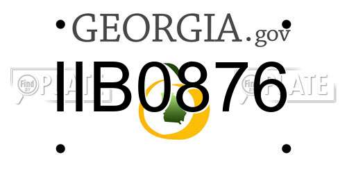 IIB0876 Georgia License Plate