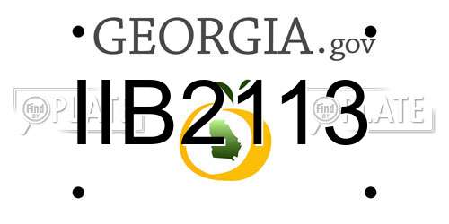 IIB2113 Georgia License Plate