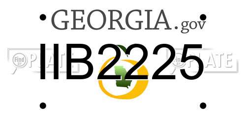 IIB2225 Georgia License Plate