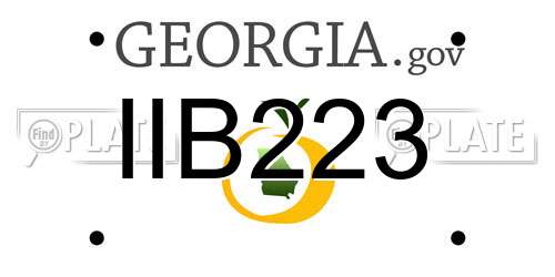 IIB223 Georgia License Plate