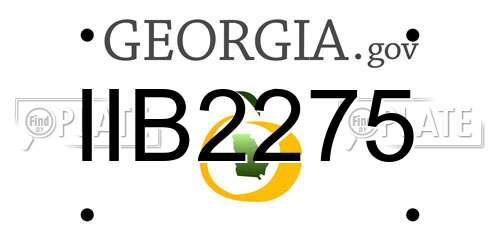 IIB2275 Georgia License Plate